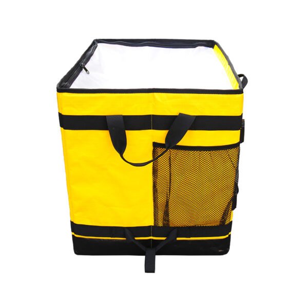 Yellow Amazon-style Short Sorter Parcel DTS Bags with Side Mesh Pocket Heavy Duty Collapsible Logistics Carrier Sacks