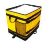 Yellow Amazon-style Short Sorter Parcel DTS Bags with Side Mesh Pocket Heavy Duty Collapsible Logistics Carrier Sacks