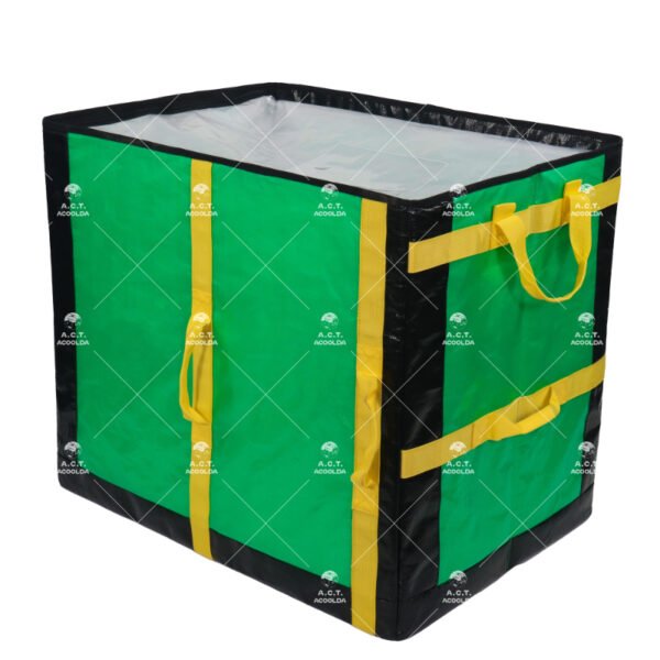 Low-Profile Commercial Delivery Totes with Semi-Rigid Foldable Structure and Multi-Directional Handles for Low-Clearance Fleet Vehicle Shelving Systems_image_2 Low-Profile Commercial Delivery Totes with Semi-Rigid Foldable Structure and Multi-Directional Handles for Low-Clearance Fleet Vehicle Shelving Systems