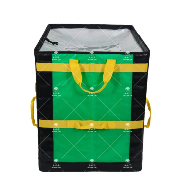Low-Profile Commercial Delivery Totes with Semi-Rigid Foldable Structure and Multi-Directional Handles for Low-Clearance Fleet Vehicle Shelving Systems_image_3 Low-Profile Commercial Delivery Totes with Semi-Rigid Foldable Structure and Multi-Directional Handles for Low-Clearance Fleet Vehicle Shelving Systems