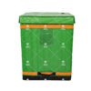 181L Green Parcel Sorting Container with Reinforced 250 GSM Base, Fold-Over Lid and Multi-Level Handles for Courier Hubs and Warehouse Transfer