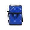 Blue Structured Parcel Sorting Tote with Long Carry Straps, Side Handles and Transparent Route Label Pockets for Warehouses and Courier Hubs