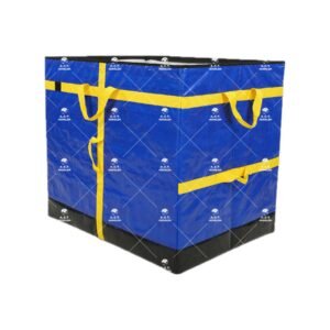 Blue Fold-Flat Parcel Sorting Container with Cross-Reinforced Webbing and Multi-Level Handles for Courier Hubs, Warehouses and Distribution Centers_image_2 Blue Fold-Flat Parcel Sorting Container with Cross-Reinforced Webbing and Multi-Level Handles for Courier Hubs, Warehouses and Distribution Centers
