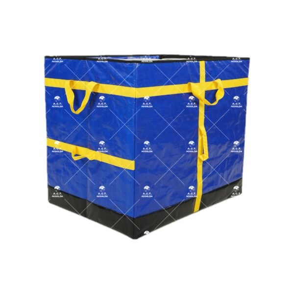 Blue Fold-Flat Parcel Sorting Container with Cross-Reinforced Webbing and Multi-Level Handles for Courier Hubs, Warehouses and Distribution Centers_image_4 Blue Fold-Flat Parcel Sorting Container with Cross-Reinforced Webbing and Multi-Level Handles for Courier Hubs, Warehouses and Distribution Centers