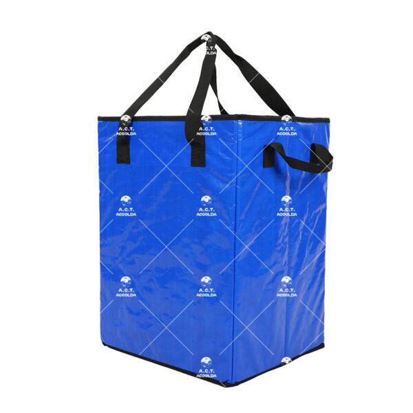 Open-Top Foldable Parcel Sorting Tote with Extended Carry Straps and Side Handles for Warehouses, Courier Hubs and Fulfillment Centers