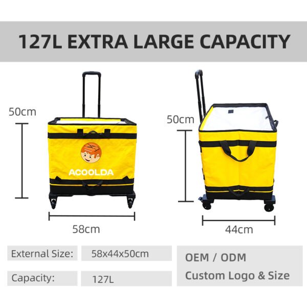 127L Rolling Logistics Sorting Bag with Telescopic Pull Handle, Four Casters and Mesh Side Pocket for Warehouse Parcel Transfer_image_3 127L Rolling Logistics Sorting Bag with Telescopic Pull Handle, Four Casters and Mesh Side Pocket for Warehouse Parcel Transfer