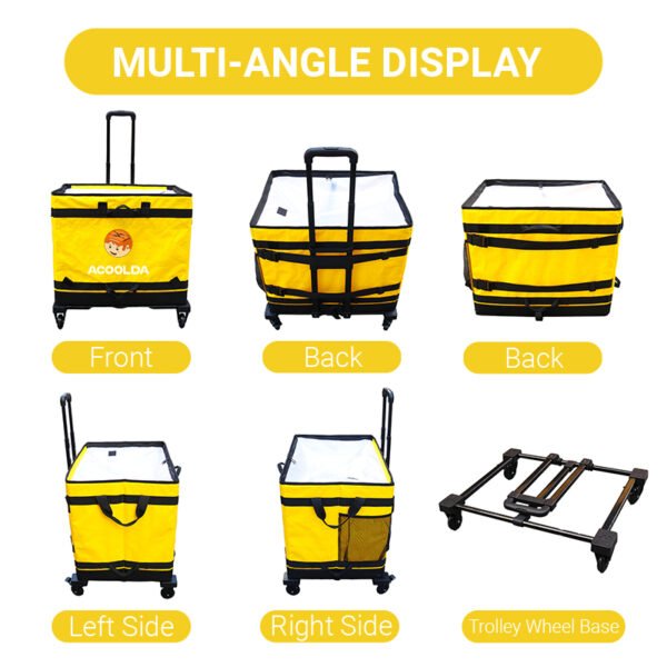 127L Rolling Logistics Sorting Bag with Telescopic Pull Handle, Four Casters and Mesh Side Pocket for Warehouse Parcel Transfer_image_4 127L Rolling Logistics Sorting Bag with Telescopic Pull Handle, Four Casters and Mesh Side Pocket for Warehouse Parcel Transfer