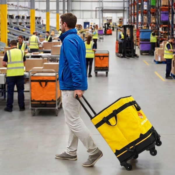 127L Rolling Logistics Sorting Bag with Telescopic Pull Handle, Four Casters and Mesh Side Pocket for Warehouse Parcel Transfer_image_6 127L Rolling Logistics Sorting Bag with Telescopic Pull Handle, Four Casters and Mesh Side Pocket for Warehouse Parcel Transfer