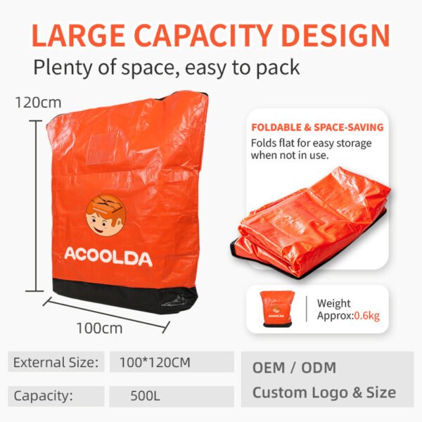 500L High-Capacity PE Woven Logistics Sorting Bag with Double Zipper, Clear ID Pocket and Reinforced Base for Parcel Hubs_image_3 500L High-Capacity PE Woven Logistics Soft Sorting Bag with Double Zipper, Clear ID Pocket and Reinforced Base for Parcel Hubs