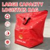 500L Red PP Woven Logistics Sorting Bag with Reinforced Carry Handles and Clear ID Pocket for Bulk Parcel Transfer_image_1 500L Red PP Woven Parcel Sorting Bag for Warehouse and Logistics Operations