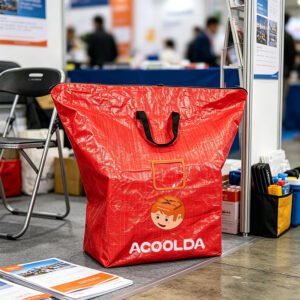 500L Red PP Woven Logistics Sorting Bag with Reinforced Carry Handles and Clear ID Pocket for Bulk Parcel Transfer_image_4 500L Red PP Woven Logistics Sorting Bag with Reinforced Carry Handles and Clear ID Pocket for Bulk Parcel Transfer