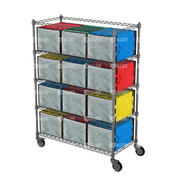 Mobile Wire Shelving Rack with Casters for Logistics Bag Storage in Parcel Hubs and Distribution Centers_image_2 Mobile-Wire-Shelving-Rack-with-Casters-for-Logistics-Bag-Storage-in-Parcel-Hubs-and-Distribution-Centers
