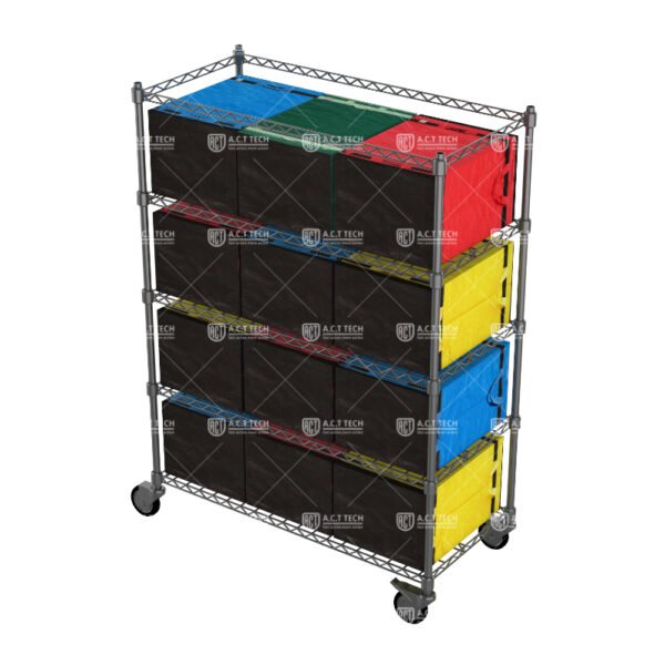 Mobile Wire Shelving Rack with Casters for Logistics Bag Storage in Parcel Hubs and Distribution Centers_image_3 Mobile-Wire-Shelving-Rack-with-Casters-for-Logistics-Bag-Storage-in-Parcel-Hubs-and-Distribution-Centers