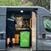 Tall Green Open-Top Parcel Sorting Bag with Reinforced Base and Side Pull Handles for Courier Vans, Warehouses and Route Staging
