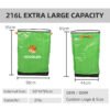 Tall Green Open-Top Parcel Sorting Bag with Reinforced Base and Side Pull Handles for Courier Vans, Warehouses and Route Staging