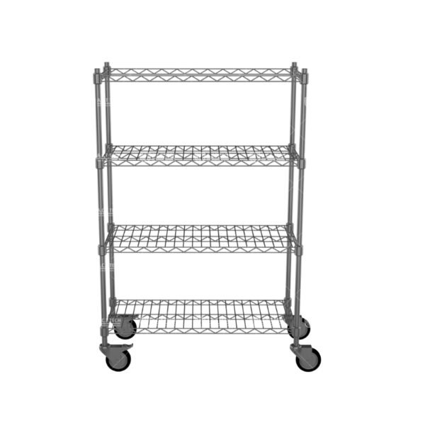 Three-Tier Mobile Wire Shelving Cart with Adjustable Storage Levels for Logistics Bags in Parcel Hubs and Fulfillment Centers_image_4 Three-Tier-Mobile-Wire-Shelving-Cart-with-Adjustable-Storage-Levels-for-Logistics-Bags-in-Parcel-Hubs-and-Fulfillment-Centers